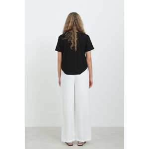 Pantalones Anchos de Cintura Alta para Mujer, Crepé Transpirable, Verde 18103PNT - Product Image 1