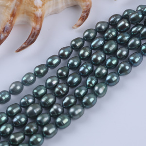 Perles d'eau douce en forme de riz vert pistache en gros, 18 cm 7-8 mm, naturelles, semi-finies, matière première pour bijoux DIY - Product Image 5