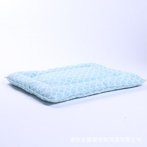 Dog <b>Bed</b> Mat Rectangle Sky Blue Polyester Fiber Fill For Small Medium Dogs Pet <b>Cushion</b> - Product Image 4