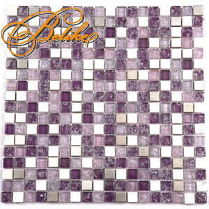 <span class=keywords><strong>Piastrelle</strong></span> in Mosaico di Vetro Stile Moderno Belike, Decorazione Murale Viola Affascinante, 300x300mm Quadrate per <span class=keywords><strong>Cucina</strong></span> e Bagno - Product Image 2