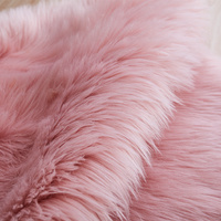 Tapis rond rose, tapis en peluche, tapis moelleux pour chambre à coucher, tapis circulaires shaggy