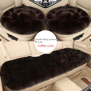 Cuscino per Sedile Auto in Pelliccia di <span class=keywords><strong>Volpe</strong></span>, Set di 2 Piccoli e 1 Grande, <span class=keywords><strong>Rosso</strong></span>, Morbido e Confortevole per Interni Auto, Produzione di Fabbrica - Product Image 5
