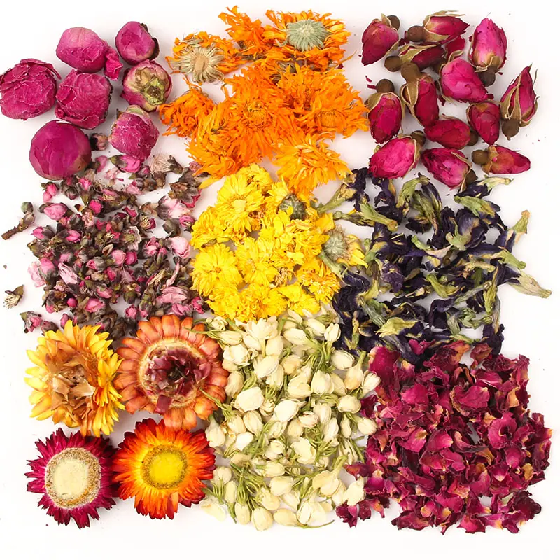 ISO22000Real - Ervas e plantas decorativas secas com perfume misturadas, flores de jasmim rosa para chá de ervas, sabão e velas, decoração DIY