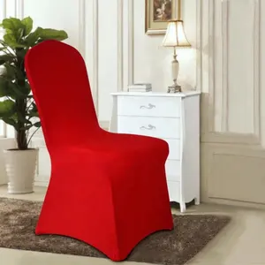 Polyester Spandex Red Stretch Chair Cover For Wedding Parties Banquet Events Hotel Restaurants