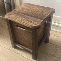 Tabouret de rangement en bois portable et peu encombrant avec tiroir, pouf en bois avec boîte de rangement