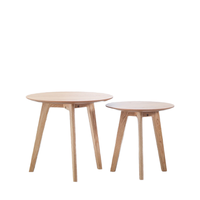 Table basse ronde convertible en bois massif, style minimaliste moderne, à trois pieds, pour salon