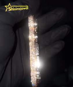 Colgante de diamante personalizable S925 plata letra nombre Iced Out <span class=keywords><strong>Moissanite</strong></span> 18K chapado en oro para rapero Hip Hop dijes colgante - Product Image 2