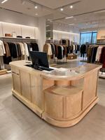 Comptoir de caisse moderne en bois peint, comptoir de réception pour entreprises, salons de beauté, magasins de vêtements, hôtels, caisse