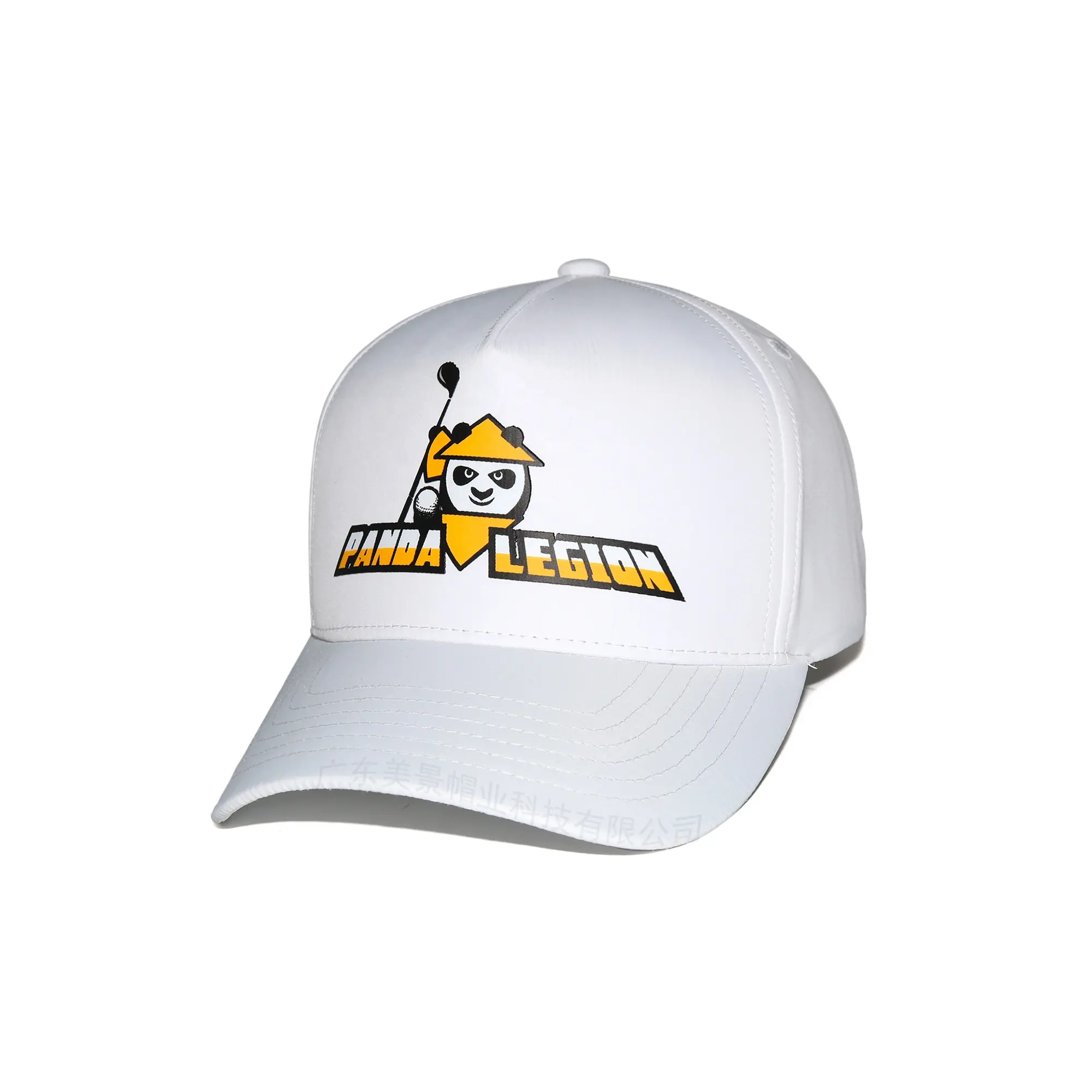 Customized high crown curved brim 5 panel baseball cap quick dry running sports caps printed panda high quality golf hats