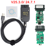 VAGCOM 25.3 Vagcom 21.9 V2 Hex CAN USB Obd Scanner VCDSCAN POUR VW AUDI Skoda Seat VAG 22.3 Allemand Anglais ATMEGA162