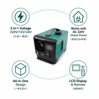 Chauffage d'air diesel 5KW 3-en-1 220V/12V/24V tout-en-un avec support de batterie intégré, chauffage de stationnement domestique AC