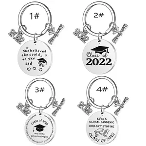 2024 Graduation Season Gift Stainless Steel Keychain Statement Necklace With Lettering