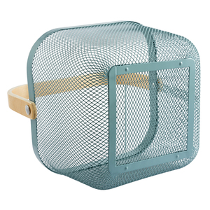 Trending 2020 Cube Wooden Handle Mesh <strong>Wire</strong> Fruit Storage Kitchen <strong>Basket</strong> - Product Image 2