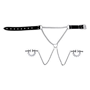 Pinces à mamelon en métal lourd pour hommes Couple jeu érotique SM jouets avec pinces à poitrine en chaîne - Product Image 5