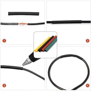 Kit de gaines thermorétractables, rapport 2:1, isolation électrique, kit de gaines thermorétractables, gaine thermorétractable pour câbles électriques - Product Image 4