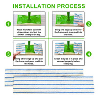 Lot de 25 tampons jetables en microfibre pour serpillière plate de 18 pouces, tampons de remplacement pour nettoyage de sol haute performance