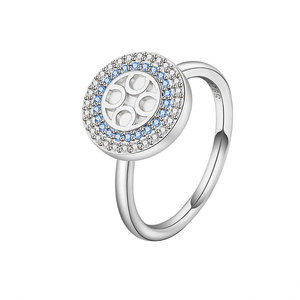 Anillo <span class=keywords><strong>de</strong></span> extremo abierto <span class=keywords><strong>de</strong></span> circonita azul y blanca Nicho Minimalista Spinning Anti <span class=keywords><strong>Ansiedad</strong></span> Anillos <span class=keywords><strong>de</strong></span> mujer - Product Image 5