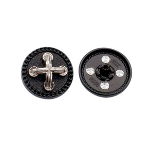 Snap Button Round Alloy Nickel-Free <b>Rhinestones</b> Decorative Buttons For <b>Jacket</b> DIY 111-8-2 - Product Image 1