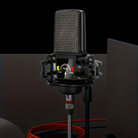 Microphone à condensateur à large diaphragme Tenlamp PKPRO 26 mm avec tête plaquée or, alimentation fantôme, USB/XLR double circuit pour gaming, streaming et podcast