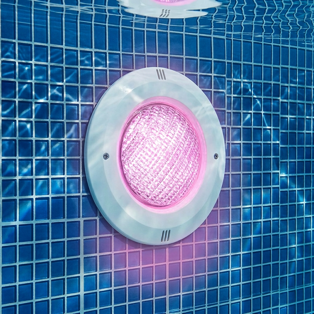 SL Par56 IP68 Waterproof 18W/24W Neutral White LED Glass Pool Lights with Remote Control for Hotel Use