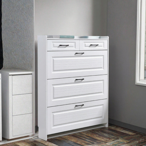 Scarpiera Moderna Bianca a 3 Ripiani in Legno, Organizzatore per 50 Paia <span class=keywords><strong>di</strong></span> <span class=keywords><strong>Scarpe</strong></span>, per Casa, Camera da Letto o Soggiorno - Product Image 1