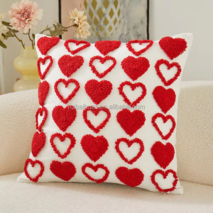 Housse de coussin décorative moderne pour la Saint-Valentin, motif cœur <span class=keywords><strong>rouge</strong></span>, personnalisable, non jetable - Product Image 4