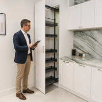 Armoires de cuisine en aluminium à finition huileuse mixte professionnelle, étanches, sur mesure, pour la conception de bâtiments résidentiels modernes haut de gamme