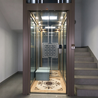 Ascenseur hydraulique personnalisé pour villa, cabine en verre, fonctionnement silencieux, déplacement de 15 mètres, ascenseur domestique
