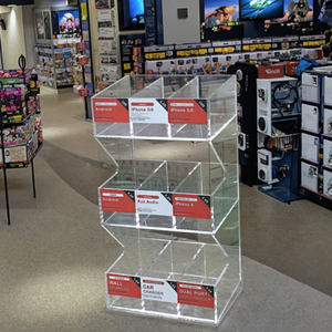 Sẵn sàng điện thoại di động Phụ Kiện truy cập Acrylic 3 Tier USB cáp điện thoại sạc cáp Kệ hiển thị đứng cho cửa hàng bán lẻ - Product Image 2