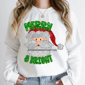 Adesivo Transfer DTF con Finte Paillettes <span class=keywords><strong>per</strong></span> Vestiti, Design Natalizi e di Capodanno, 'Jesus Fills up My Cup' - Product Image 2