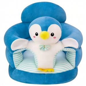 Customized Penguin <b>sofa</b> plush, Penguin sitting chair plush, Cute penguin stuffed animal, Blue penguin plush seat toy - Product Image 1