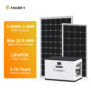 แบตเตอรี่ LiFePO4 เยอรมัน 3800WH 2400W ระบบไฮบริดกริดสำหรับระเบียงบ้าน ระบบพลังงานแสงอาทิตย์แบบออลอินวัน ติดตั้งบนชั้นวาง IP65 CAN - Product Image 2