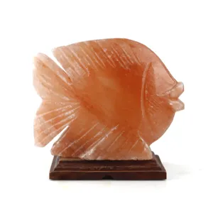 High Quality Cheap Hand Carved Rock Himalayan Natural Salt Lamp Fish Shape Products in China