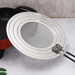 Passoire en acier inoxydable avec poignée noire, ustensile résistant au lave-vaisselle, écran anti-éclaboussures de cuisine en silicone avec poignée, résistant à la chaleur - Product Image 5