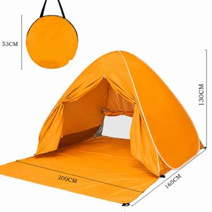 Tente de plage instantanée ultralégère pour le camping en plein air, imperméable, protection solaire UV pour l'été, pour 4 personnes, tissu polyester Oxford - Product Image 3