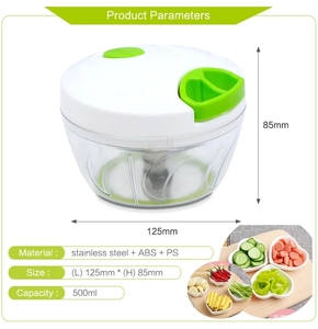 Picadora <span class=keywords><strong>manual</strong></span> de alimentos, licuadora de mano compacta y potente para picar frutas y verduras - Product Image 3