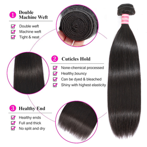 Chồn Brazil Tóc Con Người Thẳng Weave Bán Buôn Lớp Biểu Bì Phù Hợp Trinh Nữ Thẳng Tóc Con Người 16 Inch Weave Bundle Extensions - Product Image 5
