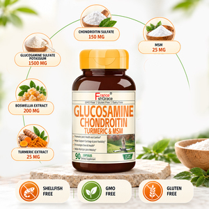 Compléments alimentaires Shecome Glucosamine Chondroïtine Fabricant Santé des articulations Curcuma Glucosamine Chondroïtine Capsules - Product Image 3