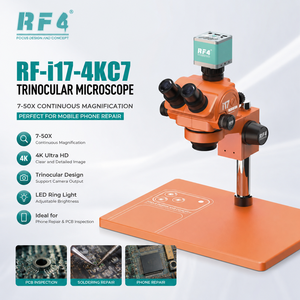 Microscope optique stéréoscopique trinoculaire RF4 I17 avec caméra ultra-HD 4K grand angle et zoom 7X-50X pour réparation de téléphones portables, enseignement et diffusion en direct - Product Image 2