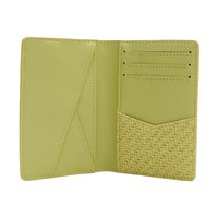 Porte-cartes minimaliste bifold en cuir PU avec motif tissé tendance couleur personnalisée pour femmes