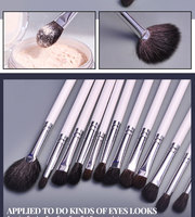 12 pièces pinceaux de maquillage personnalisés durables OEM Dense abordable original oeil en bois marque privée voyage Logo personnalisé de haute qualité