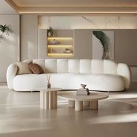 Nouveau design moderne canapé incurvé meubles tissu blanc cadre en bois massif intérieur maison derniers canapés de salon