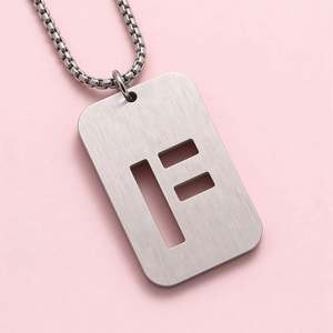 Collier <span class=keywords><strong>en</strong></span> gros tendance, pendentif personnalisé avec <span class=keywords><strong>nom</strong></span>, étiquettes <span class=keywords><strong>pour</strong></span> <span class=keywords><strong>chien</strong></span>, acier inoxydable, découpe A-Z, collier avec initiale <span class=keywords><strong>en</strong></span> lettre - Product Image 6