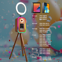 Cabina de Fotos Portátil con Marco de Madera para iPad, Soporte para Cámara DSLR, Kiosco de Selfies para Bodas, Fiestas y Eventos