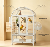 Cage à oiseaux multi-niveaux en métal, grille verticale empilable, cage à perroquets à 3 niveaux, anti-éclaboussures, portable, mobile, pour usage domestique
