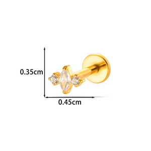R.Gem. Petits piercings corporels, boucles d'oreilles filetées 16G, titane de qualité implantable G23, <span class=keywords><strong>piercing</strong></span> pour oreilles sensibles - Product Image 4