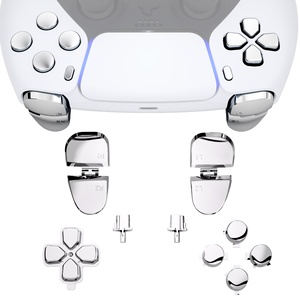 Reemplace d-pad R1 L1 R2 L2 Triggers Share Options Botones DE CARA Chrome Silver Full Set Botones para <span class=keywords><strong>PS5</strong></span> <span class=keywords><strong>Controller</strong></span> 040/050/ - Product Image 1
