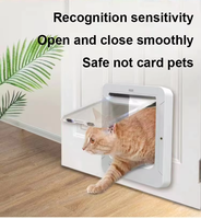 Porte automatique pour chat sécurisée pour les animaux de compagnie, avec capteur électronique RFID à microchip, écologique, en plastique, à fixer sur fenêtre rectangulaire