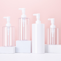 Bouteilles rondes en plastique PET givré avec pompe pour emballages de lotion, shampoing, gel douche, savon pour les mains et produits de soin de la peau, personnalisées en 300 ml, 500 ml, 1000 ml