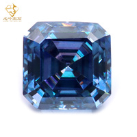 Saphir Bleu VVS Moissanite Pierres Asscher/Ovale/Poire/Forme Ronde Diamant Mossanite Coloré Brillant avec Certificat GRA